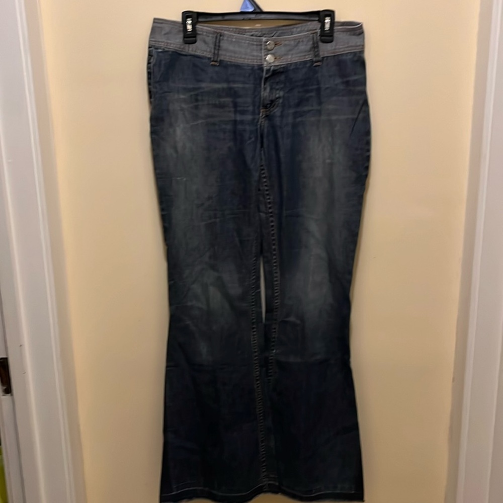 Divided Jeans by H&M, size 12, flower details, wide leg
